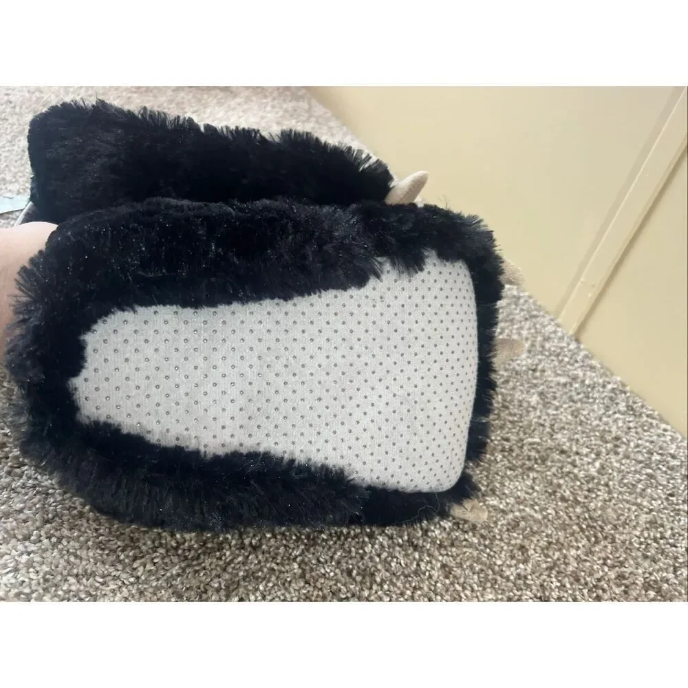 Lazy One Black Bear Paw Slippers Kids Size Medium (13-3) NEW